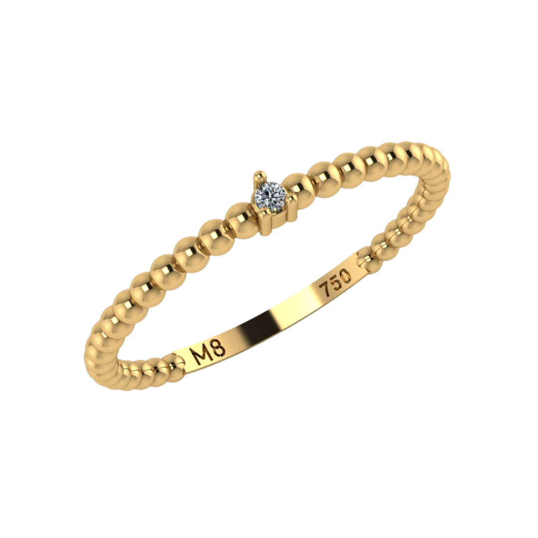 Aparador Sementes em Ouro Amarelo 18k com Diamante