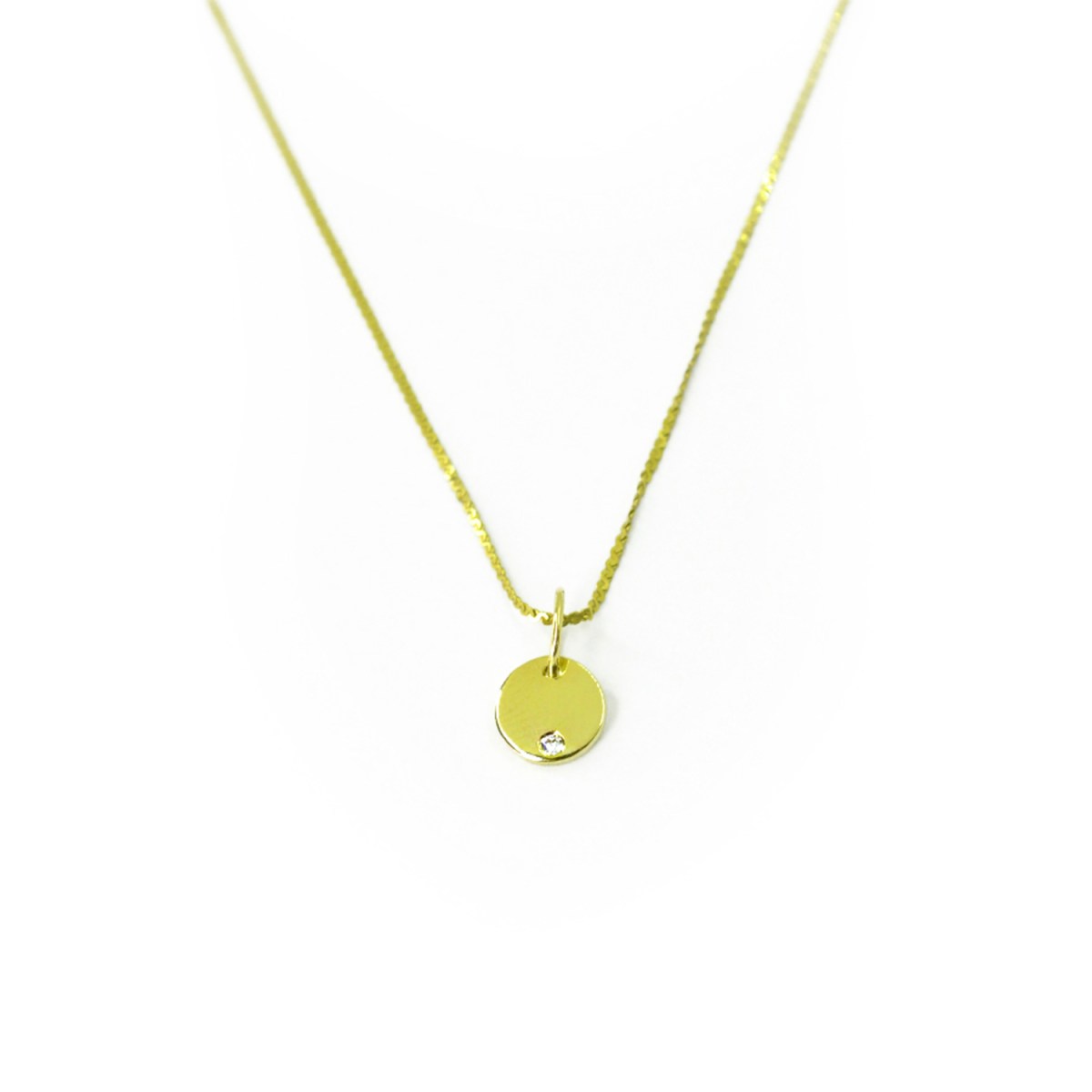 Pingente Luna em Ouro Amarelo 18k com Diamante