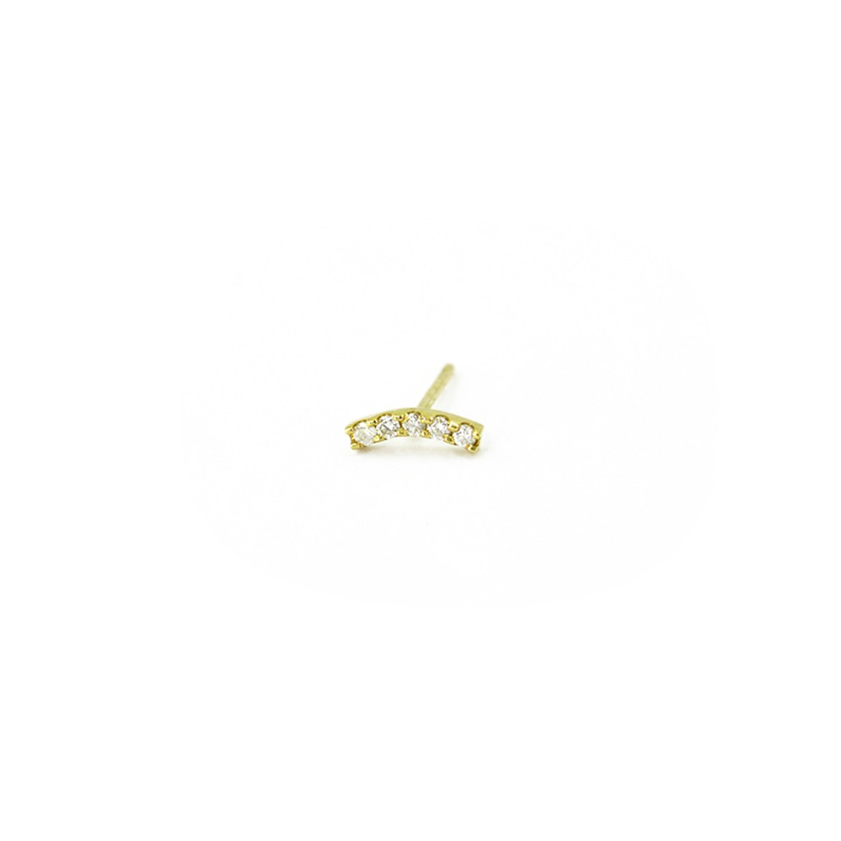 Brinco Meia Lua em Ouro Amarelo 18k com Diamantes