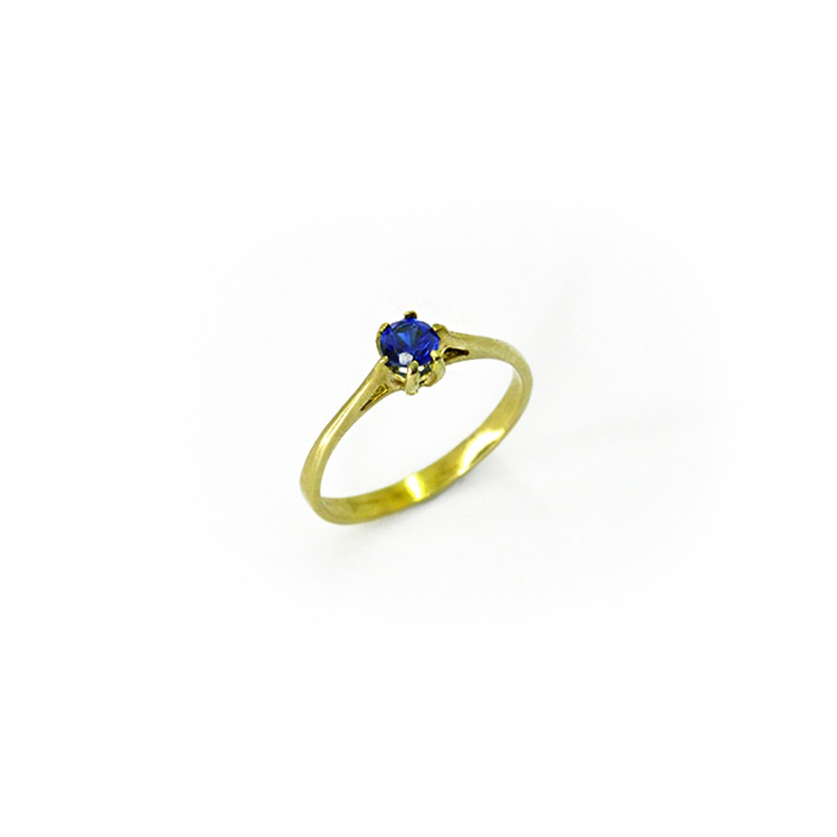 Anel Queen em Ouro Amarelo 18k e Safira Azul