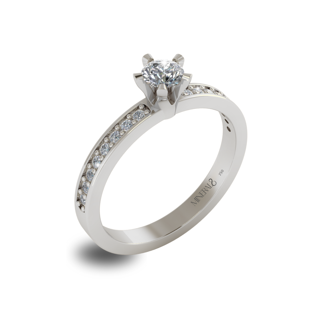 Anel Lumière em Ouro Branco 18k com Diamantes