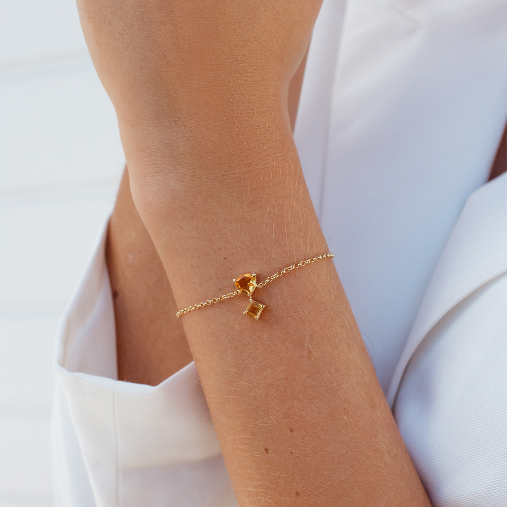 Pulseira Lume em Ouro Amarelo 18k com Citrino