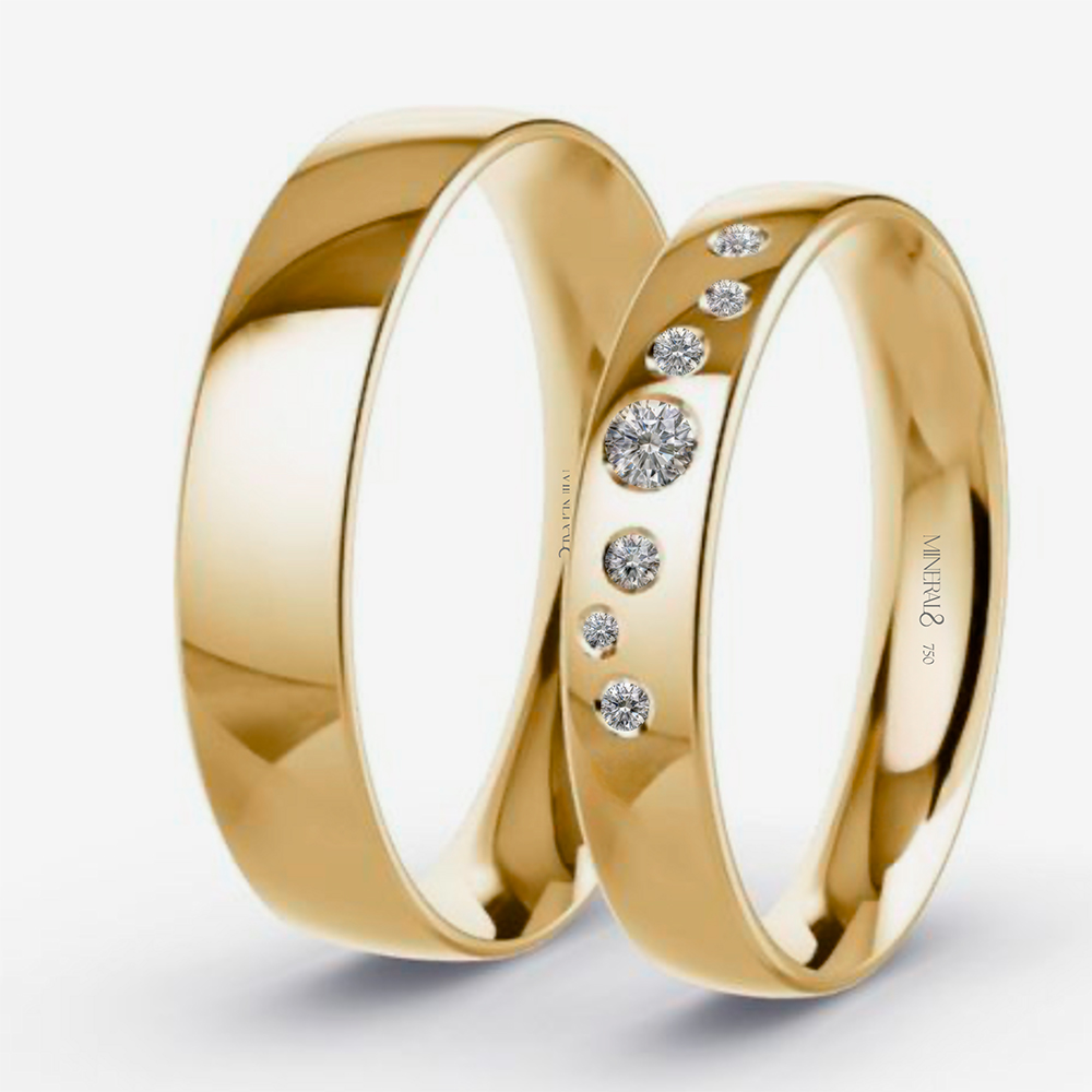 Par de Alianças Capri em Ouro Amarelo 18k