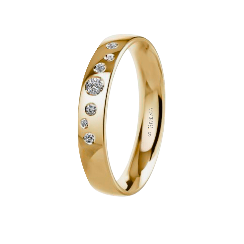 Aliança Capri em Ouro Amarelo 18k com Diamantes