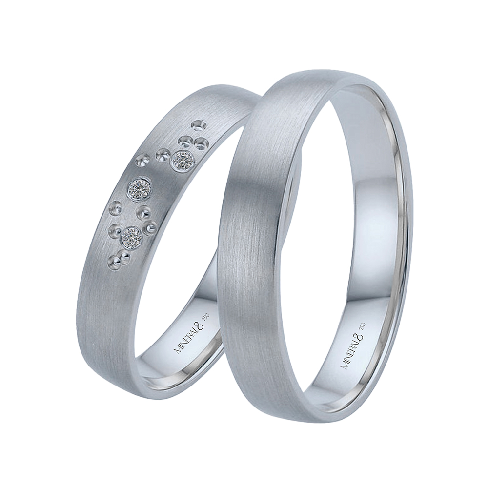 Par de Alianças Noronha em Ouro Branco 18k