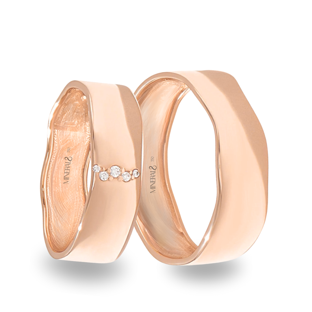 Par de Alianças Malta em Ouro Rosé 18k