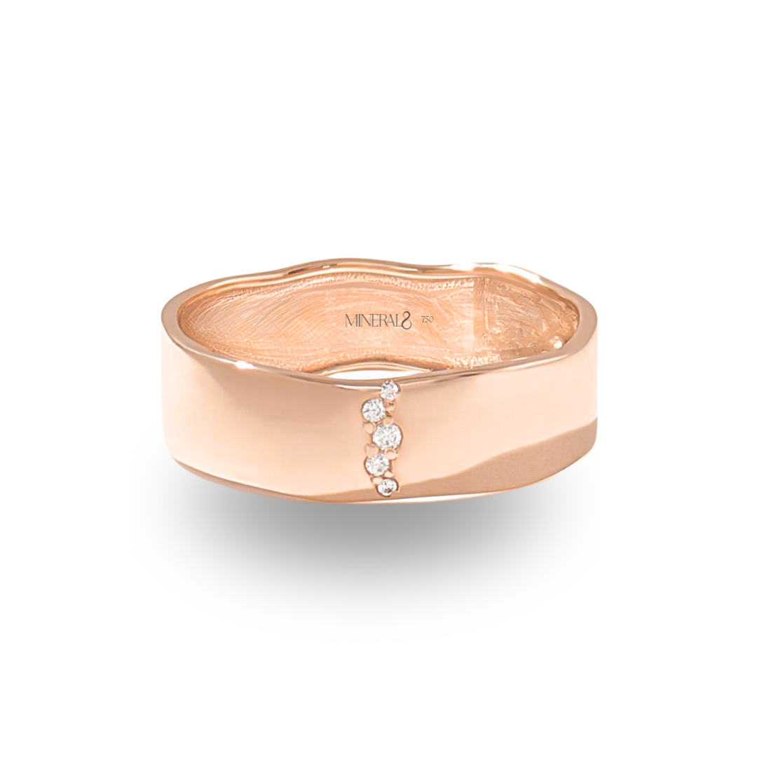 Aliança Malta em Ouro Rosé 18k com Diamantes